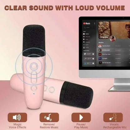 Bocina Karaoke 2 Microfonos Bluetooth